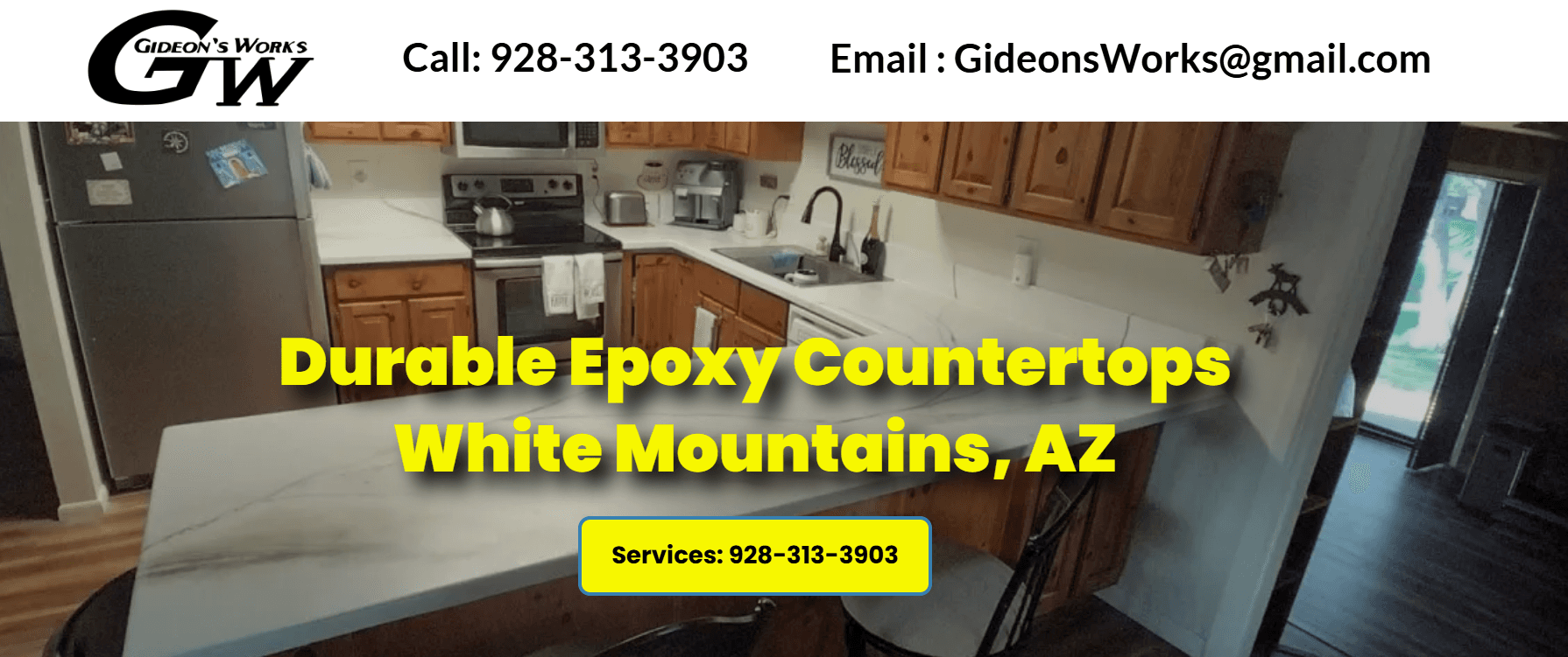 Gideon's Epoxy Countertops - Local SEO Marketing - Internet Assets 928-892-5233